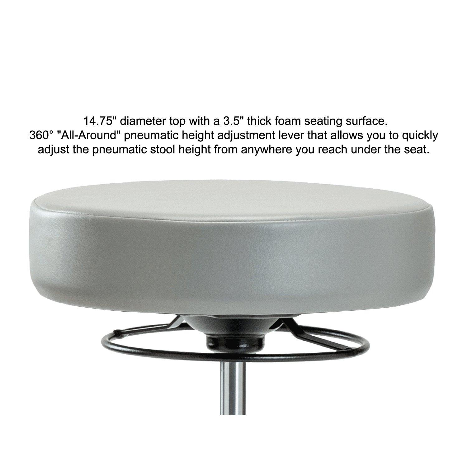 Perch Chairs & Stools Perch 360 Degree Height Adjustable Stationary Massage Therapy Swivel Stool | Desk Height | 300-Pound Weight Capacity | (Newport Fabric)