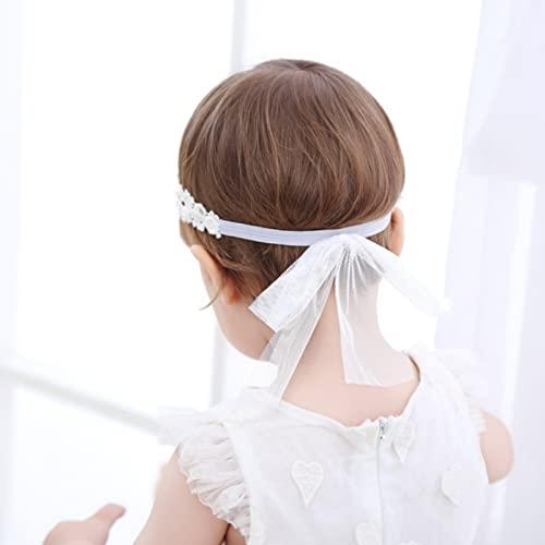 Flohayo Flohayo Baby Girl lace Headbands Super Elastic Cotton Toddler Hair Band, Newborn Infant Toddler Soft Stretchy Hair Band for Baby Shower Baptism Wedding Party Hair Accessory