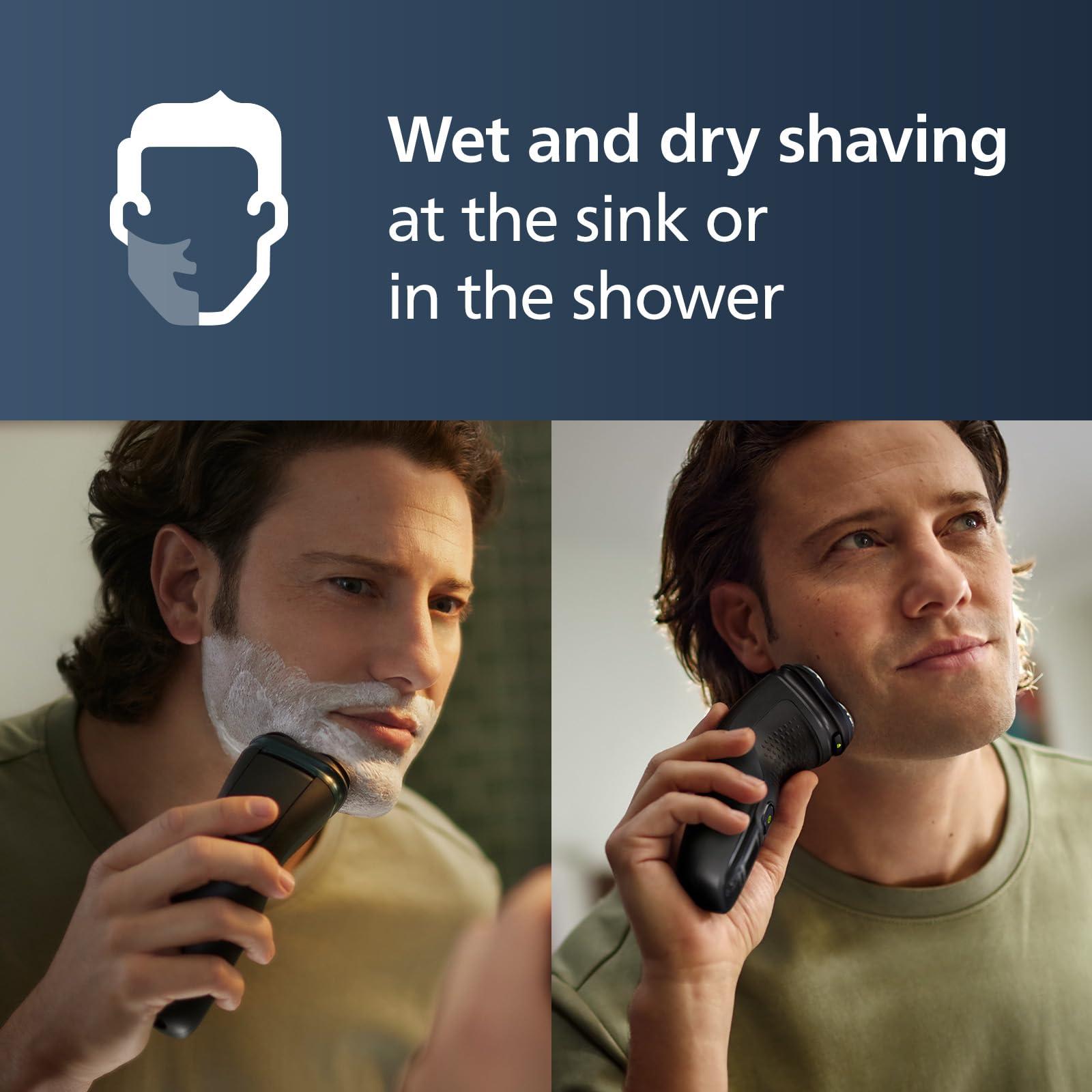 Philips Norelco Philips Norelco Shaver 3900, Rechargeable Wet & Dry Electric Shaver with Pop-up Trimmer, Charging Stand, Travel Storage Pouch, Protective Cap, Space Gray, S3341/92