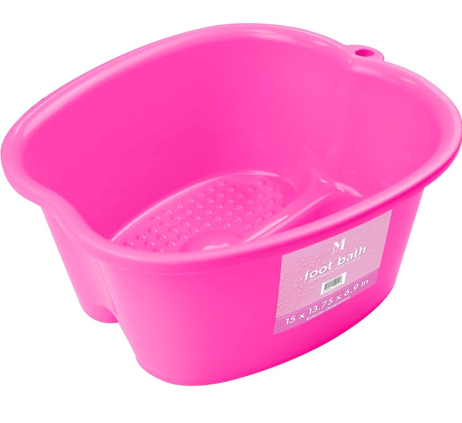 Mantello Mantello Foot Tub- Extra Large Foot Soaking Tub - Foot Basin - Home Foot Basin for Soaking Feet (Hot Pink)