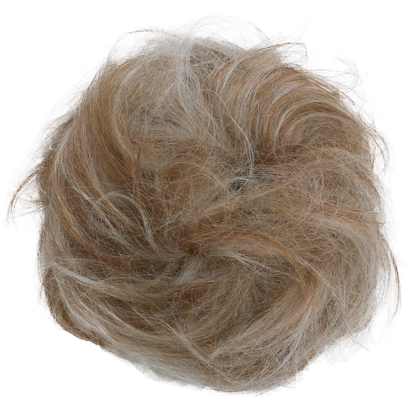 CAISHA CAISHA 100% HUMAN HAIR Scrunchie Hair Piece Updo Braid Hair Scrunchy Messy Bun Red Blonde Mix H312m