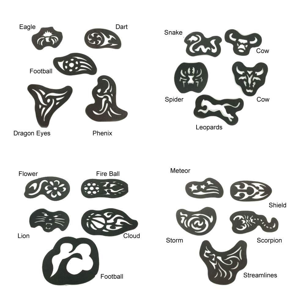 Salmue Salmue Tattoo Patterns Salon Barber Tools,Hair Tattoo Template Hair Carved 25 /Set Hair Trimmer Carved Tattoos Patterns Stencil DIY Salon Barber Tools for Men or Women