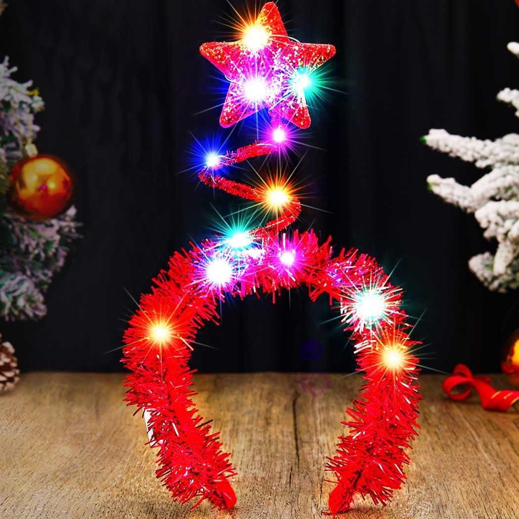 BARTOSI BARTOSI Light up Stars Headband LED Star Headpiece Christmas Hair Accessories for Women