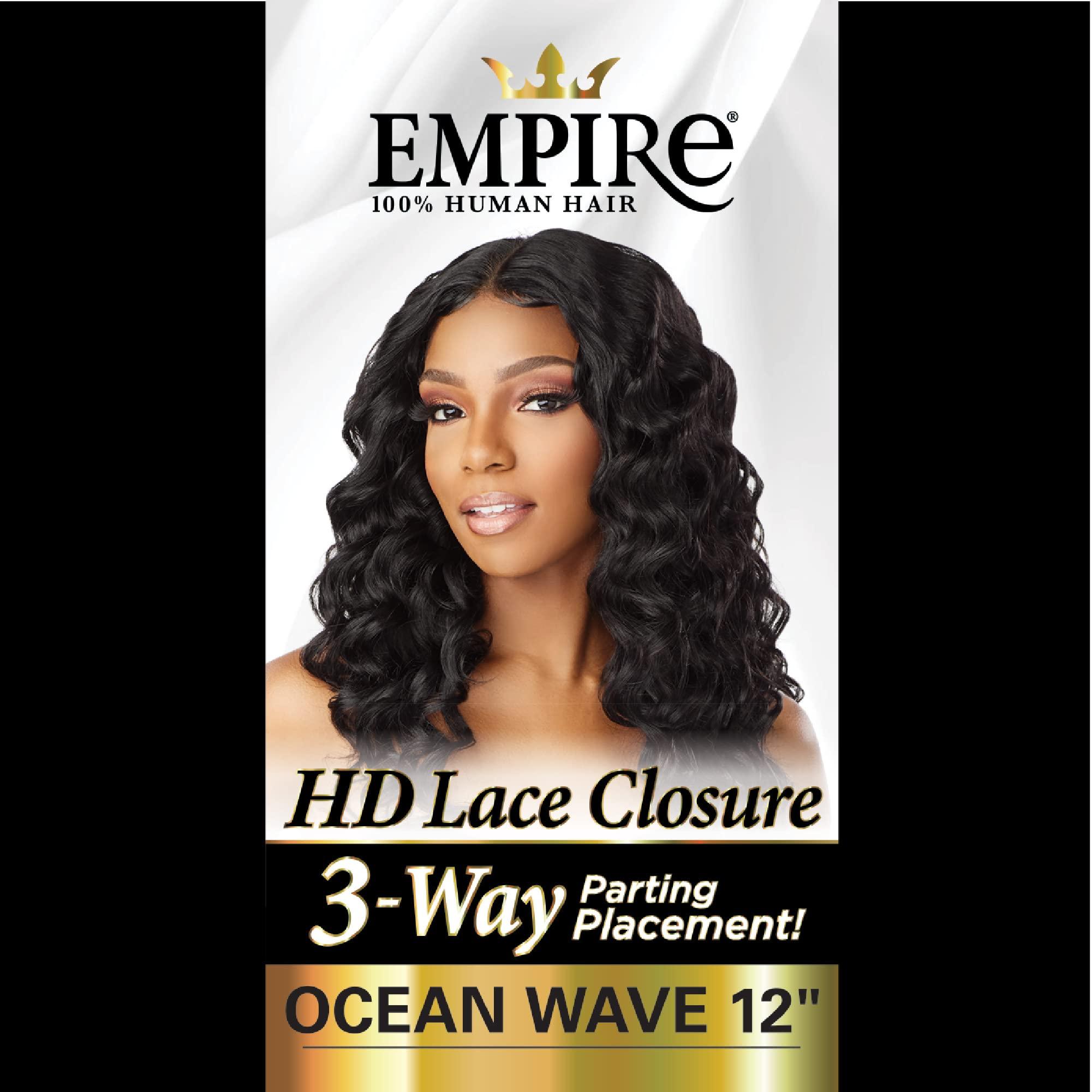 Sensationnel Sensationnel Empire humanhair lace closure - ocean wave 12 inch 3 way lacepart hand tied weaving closure (4 MEDBROWN)