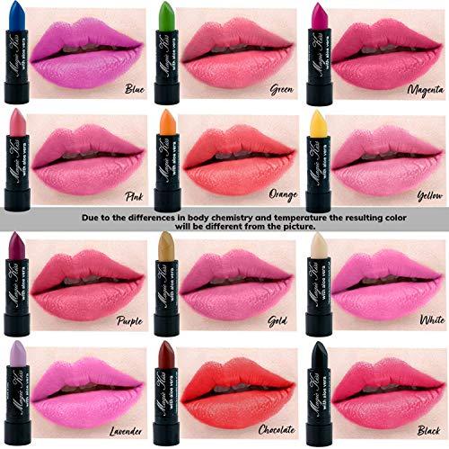Magic Kiss Magic Kiss Pack of 12 Color Changing Aloe Vera Lipstick set, MADE IN USA (Gold)