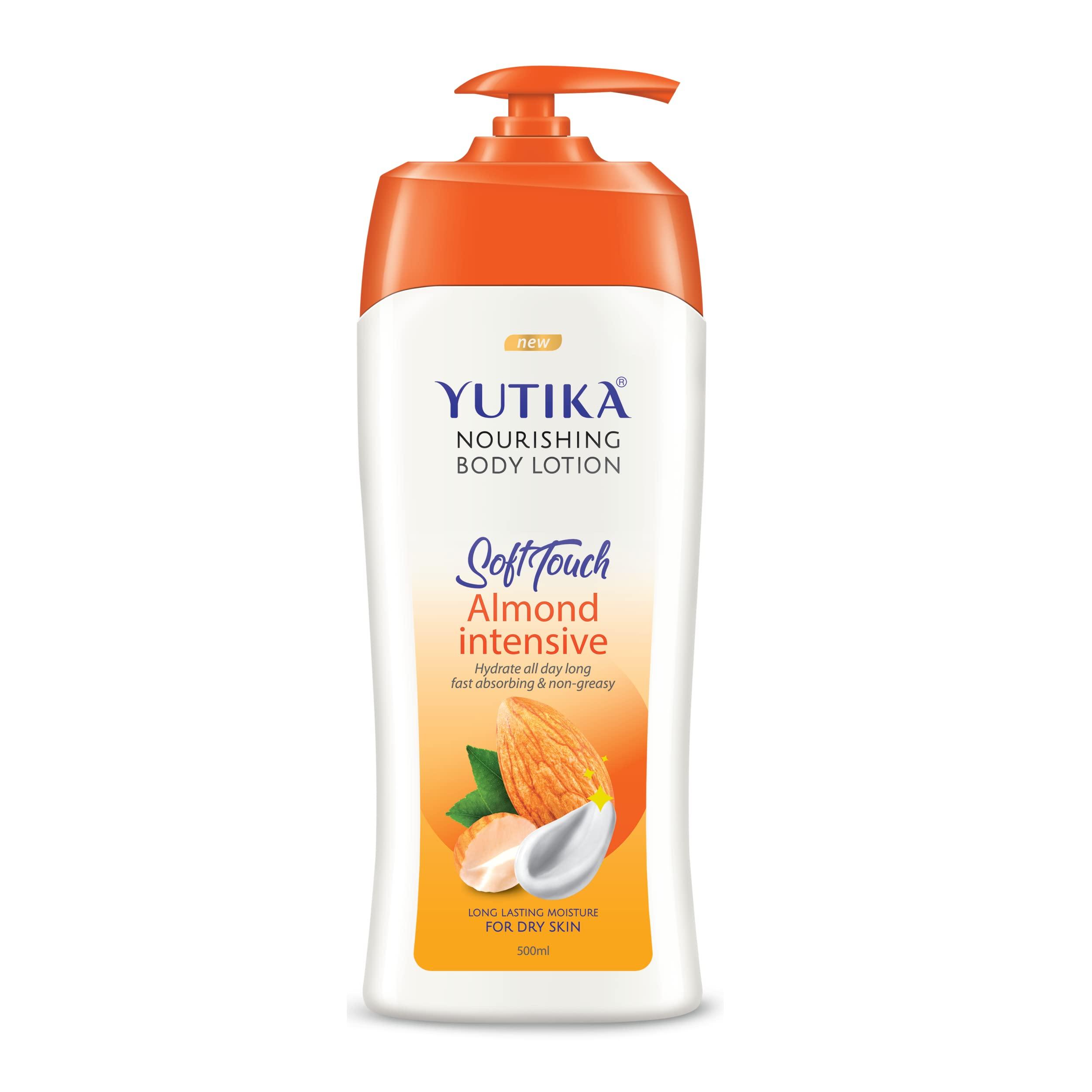 Yutika Yutika Soft Touch Nourishing Body Lotion For Women And Men, All Day Long Lasting, Non Greasy, Fast Absorbing Lotion for Dry & Normal Skin (Almond, 16.90 Fl Oz)