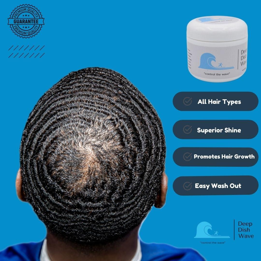 Deep Dish Wave Deep Dish Wave Pomade 100% Pure All Natural 360 Waves Hair Cream - Superior Wave Grease for Men- Wave Butter for Perfect 360 Waves 2oz