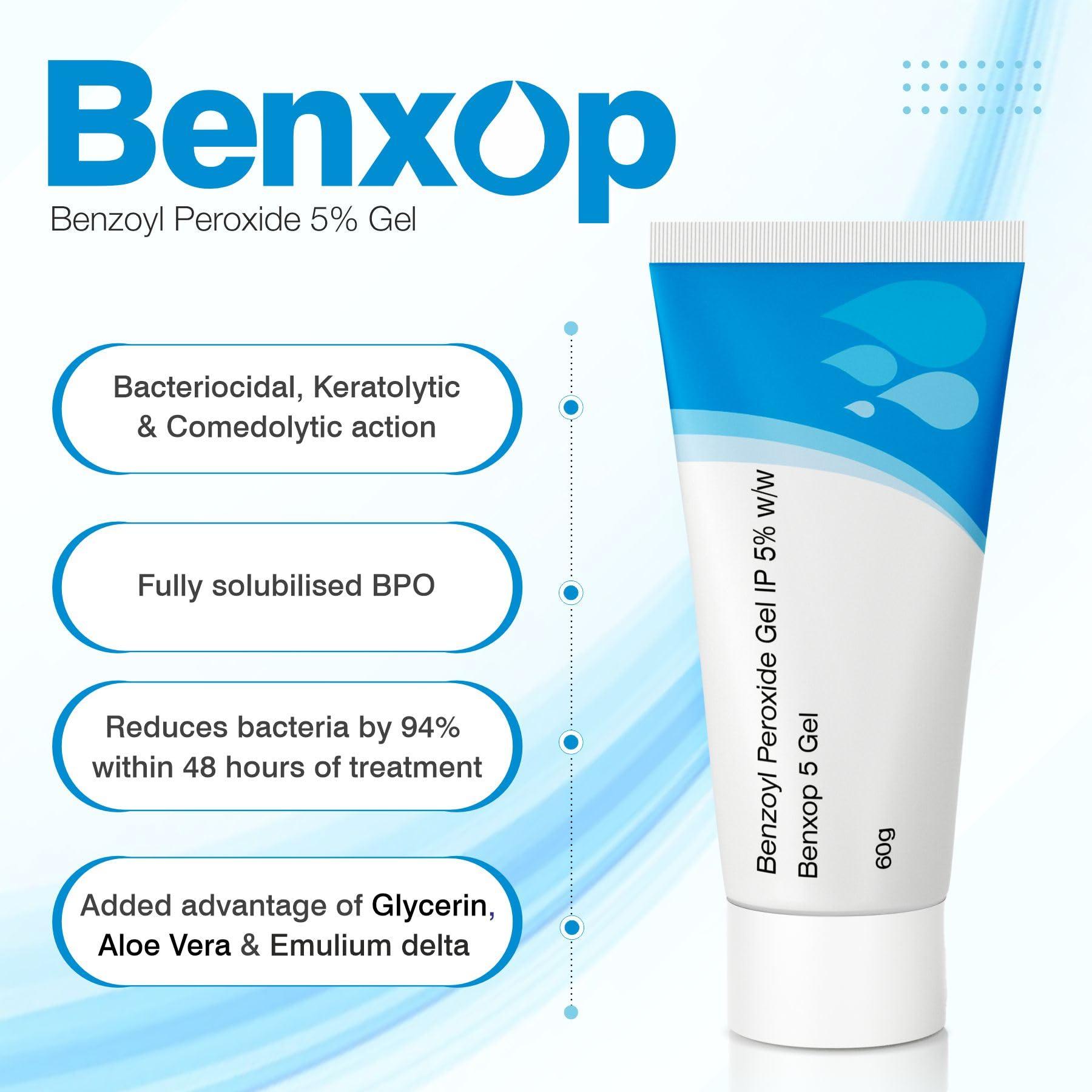 SALVE PHARMACEUTICALS PVT. LTD. Salve Benxop Benzoyl Peroxide 5% Gel for pimples, acne - 60 gm / 2.11 Oz
