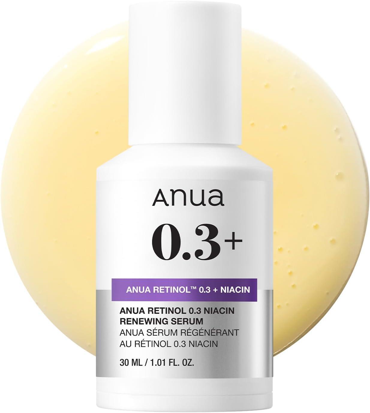 ANUA Anua Retinol Serum for Anti-Aging, Textured skin | 0.11% Retinol, 5% Niacinamide, 20+Soothing Ingredients Gentle for Beginner (30ml /1.01 fl.oz.)