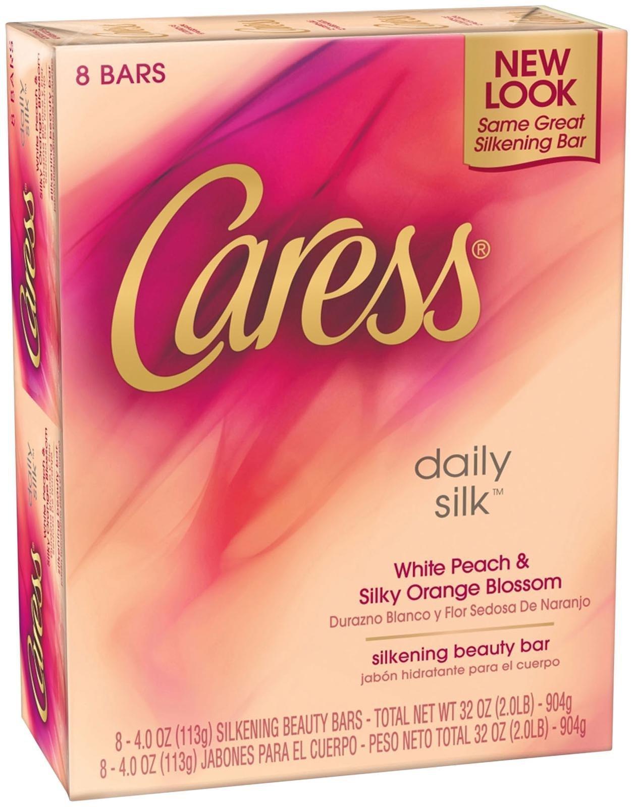 Caress Caress Moisturizing Beauty Bar, Daily Silk, 4 Ounce (Pack of 8)