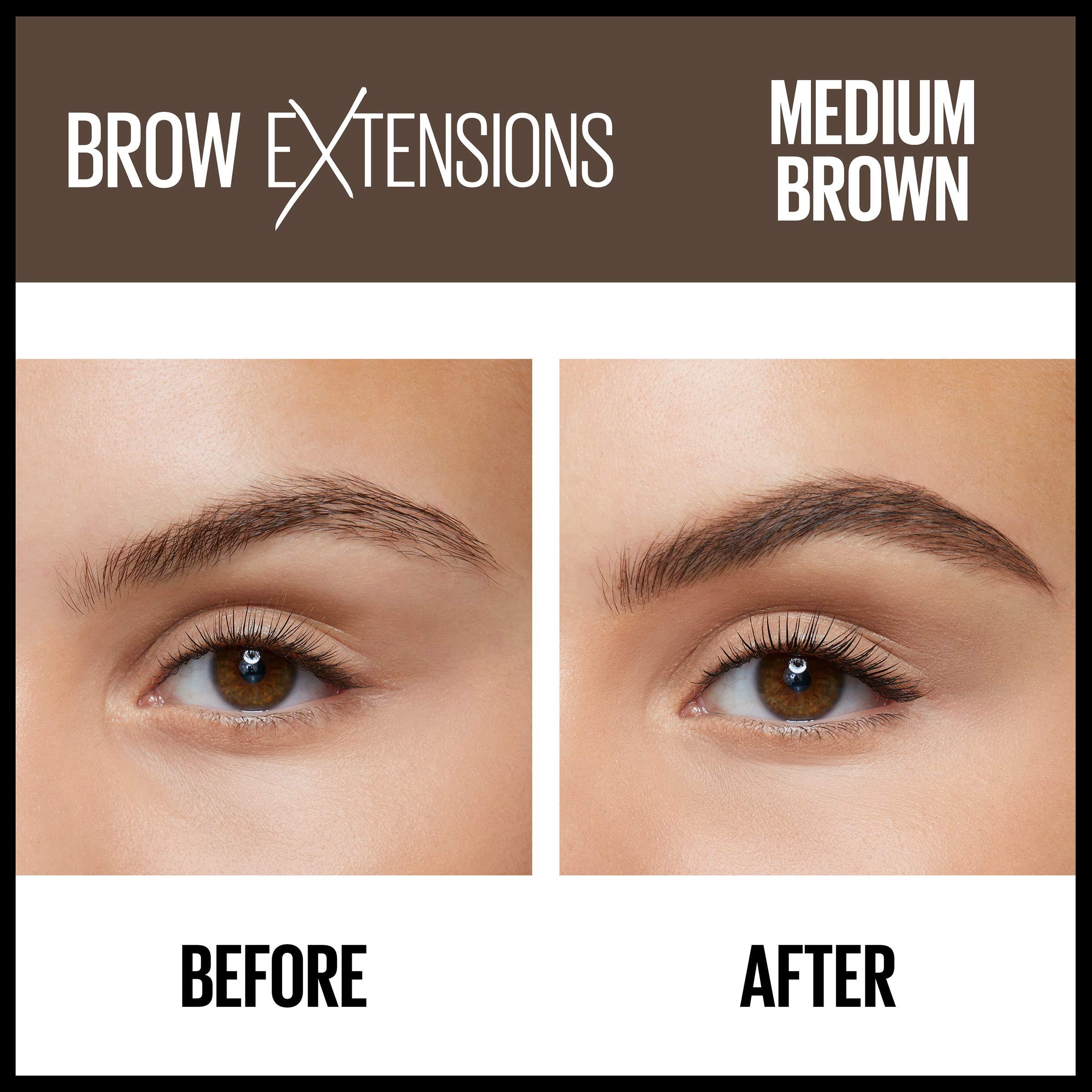 Maybelline New York Maybelline Brow Extensions Fiber Pomade Crayon Eyebrow Makeup, Medium Brown, 1 Count
