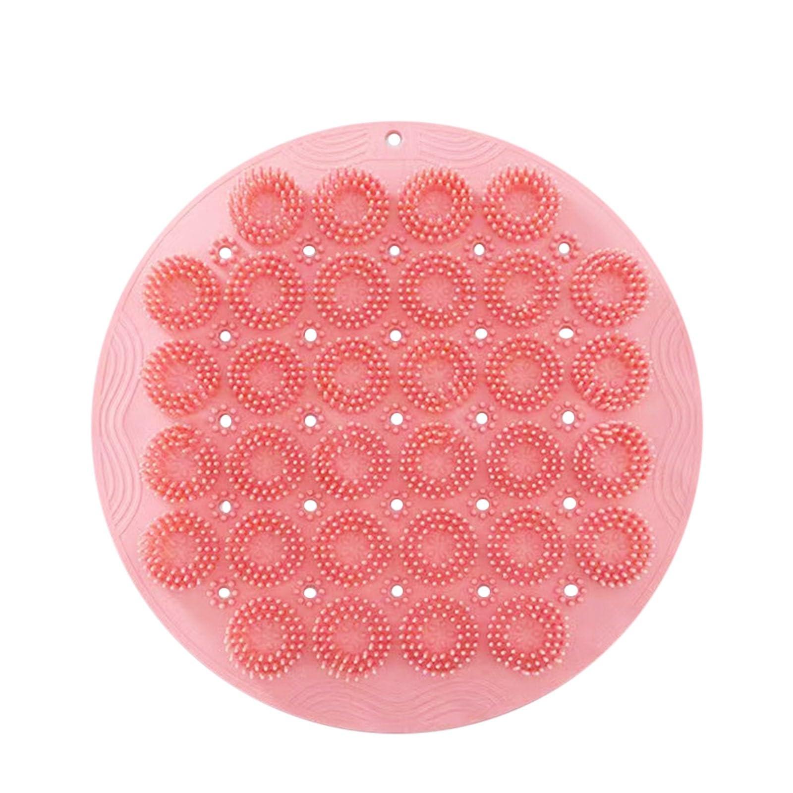 Generic Shower Foot & Back Scrubber, Massage Pad, 2024 New Wall Mounted Back Scrubber, Silicone Bath Massage Cushion Brush with Suction Cups, Bathroom Wash Foot Mat Exfoliating Dead Skin Foot Brush (Red)