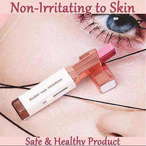 Deysen Two-Tone Eyeshadow Stick, Double Colors Eye Shadow Stick Glitter Shimmer Eyeshadow Gradient Eyeshadow Makeup Stick Waterproof Eyeshadow (#6 Rose Gold)