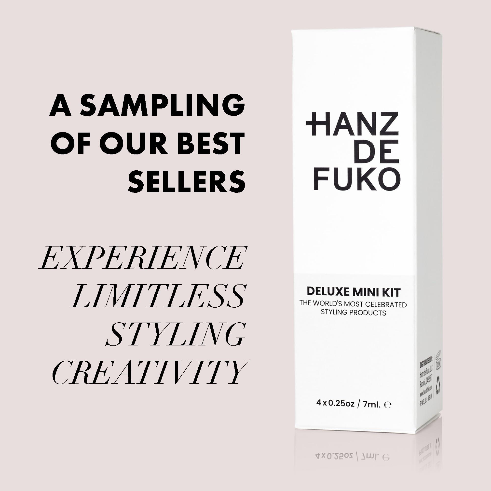 Hanz de Fuko Hanz de Fuko Deluxe Hair Care Kit Super Styling Sampler Featuring Claymation, Sponge Wax, Modify Pomade, Scheme Cream 4 pack, 0.25oz each