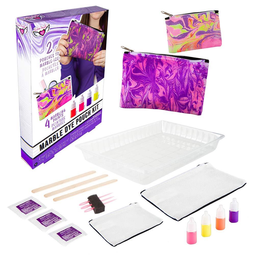 Fashion Angels Fashion Angels Marble Dye Kit 12714, DIY Tie Dye Marbling Paint Kit for Kids with 2 Zippered Pouches, Swirling Tool, Recommended for Ages 8 And Up