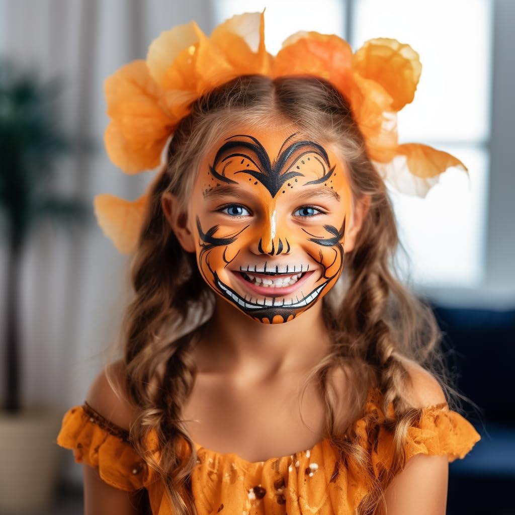 CCbeauty CCBeauty Orange Eye Black Baseball, Face Body Paint Stick Oil, EyeBlack Colors for Sports Softball Football, Hypoallergenic Kids Face Painting Kit for Halloween Stage Cosplay Costume Party