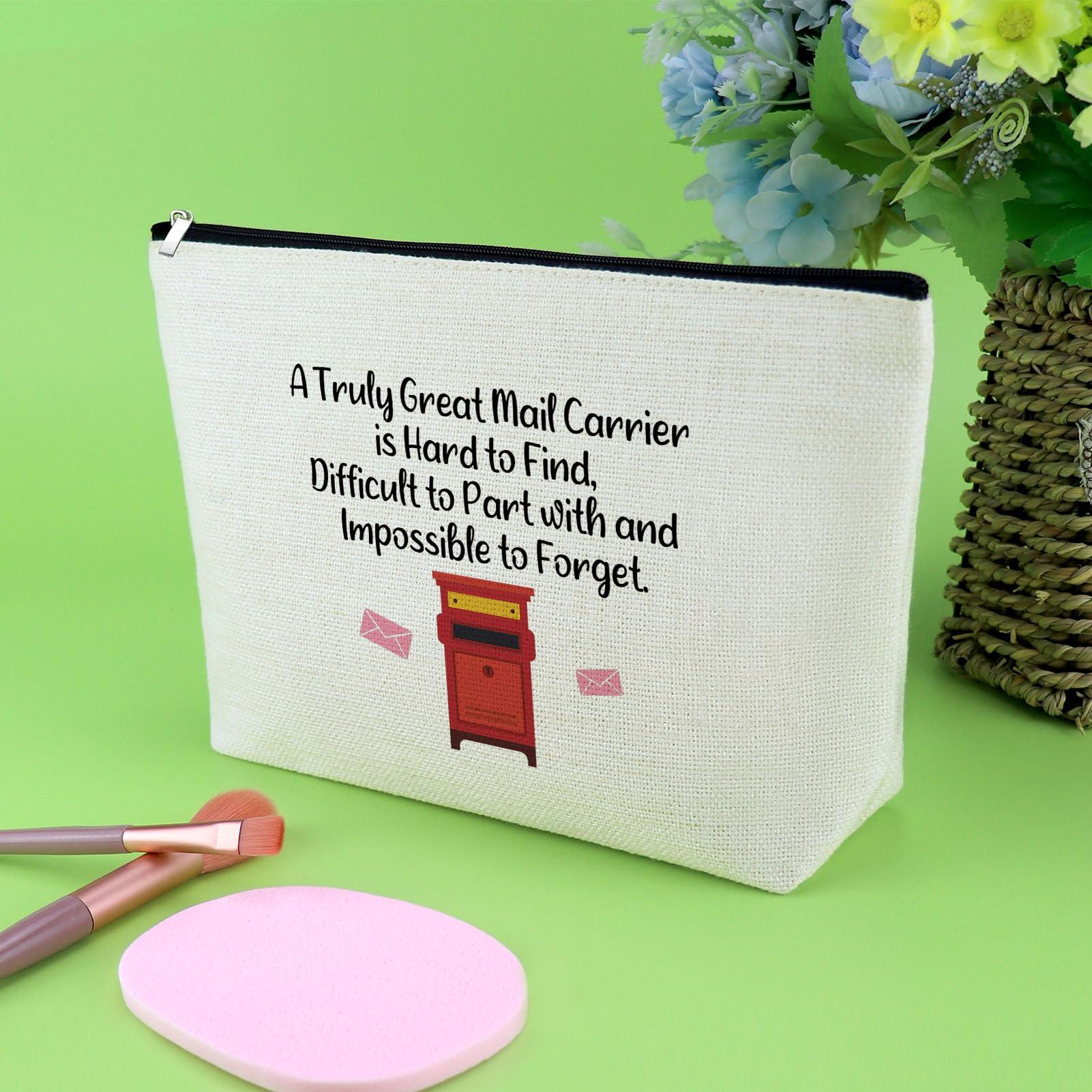 Gevody Gevody Mail Carrier Gifts for Women Mail Lady Makeup Bag Appreciation Gifts for Postal Worker Post Office Coworker Colleague Cosmetic Bag Retirement Christams Birthday Present Travel Cosmetic Pouch