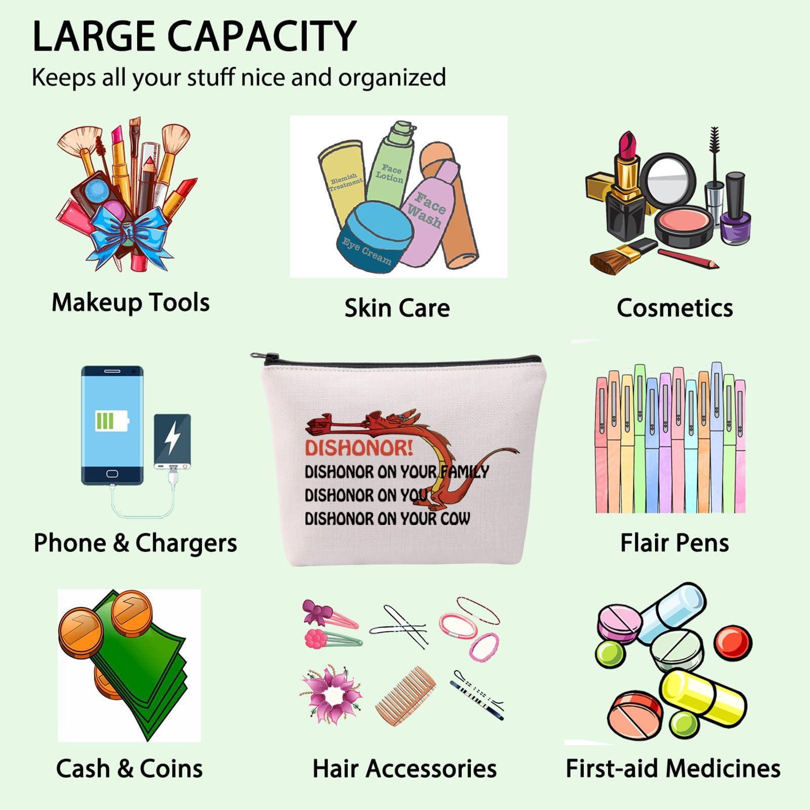 FOTAP Mushu Dishonor On Your Cow Makeup Bag Mushu Dragon WDW Magic Kingdom Gift Family Trip Gift Mushu Lover Gift (your cow)