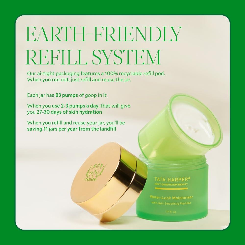 Tata Harper Tata Harper Water-Lock Moisturizer, Lightweight Gel Cream, Lightweight Moisturizer for Instantly Smooth Skin, Natural Skincare, Natural Face Cream, 50ml Refill Pod