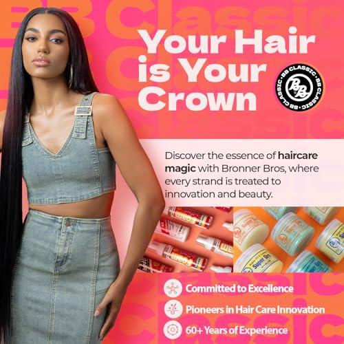 BB Bronner Bros BB Argan Oil & Coconut Super Gro - Hair Gel for Dry Itchy Scalp Treatment, Moisturizer, Reduces Dryness & Split-Ends - Made with Vitamin A, E, D, Sage, Argan Oil & Coconut Oil - 6 oz