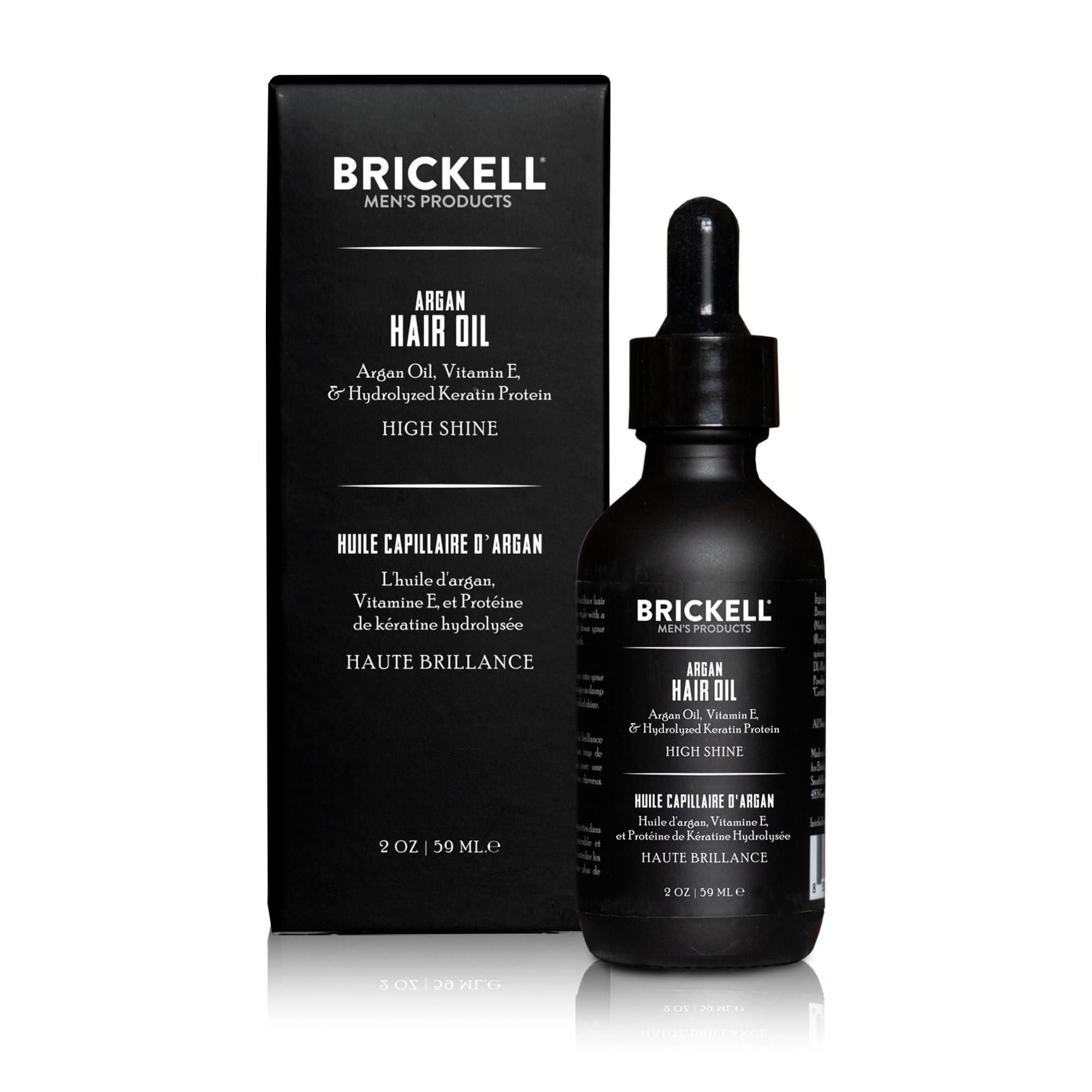 Brickell Men\'s Products Brickell Men\'s Argan Oil for Hair, Natural and Organic Hair Oil For Men, Lightweight Hair Treatment, 2 Ounce, Scented