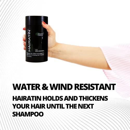 HAIRATIN BY RE-EVOLUTION HAIRATIN Building Fibers for Thinning Hair, Gray, 28G - Achieve Fuller, Natural Looking Results, Instantly Conceals Hair Loss in 10 Seconds, Thickener & Bald Spot Cover Up for Men & Women