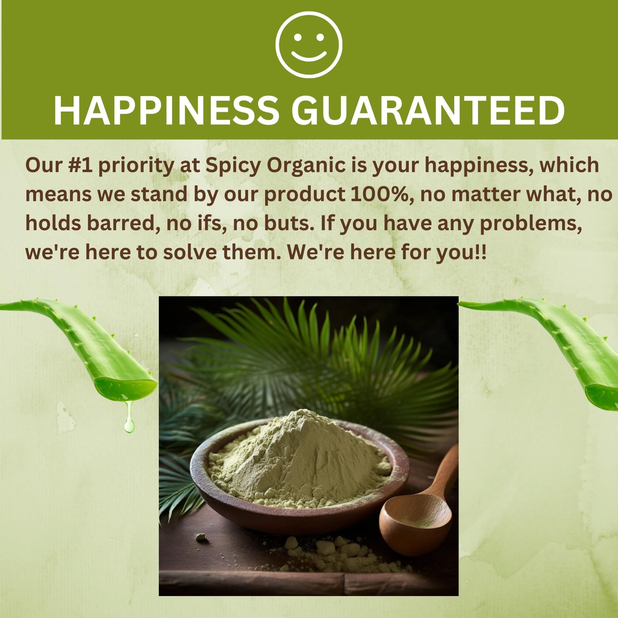 SPICY ORGANIC Organic Aloe Vera Powder for Skin & Hair 16 oz. - Aloe Barbadensis - Nourishing Face Mask for Natural Beauty, USDA Certified Organic & Non-GMO