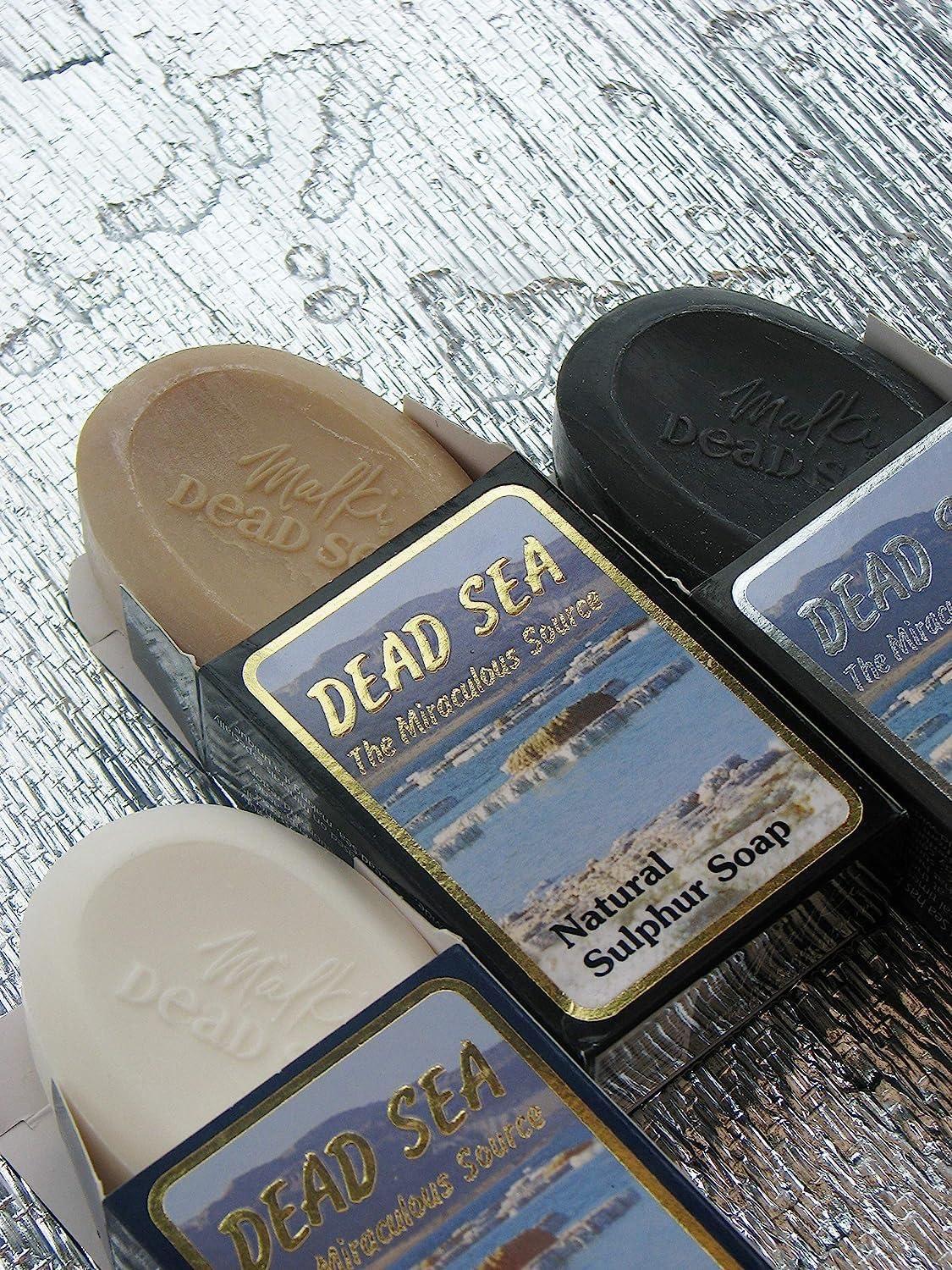 J. Malki Products Malki Dead Sea Products Natural Sulfur Soap | Natural Face & Body Sulfur Soap Bar | Soothe Acne and Dry Skin Naturally