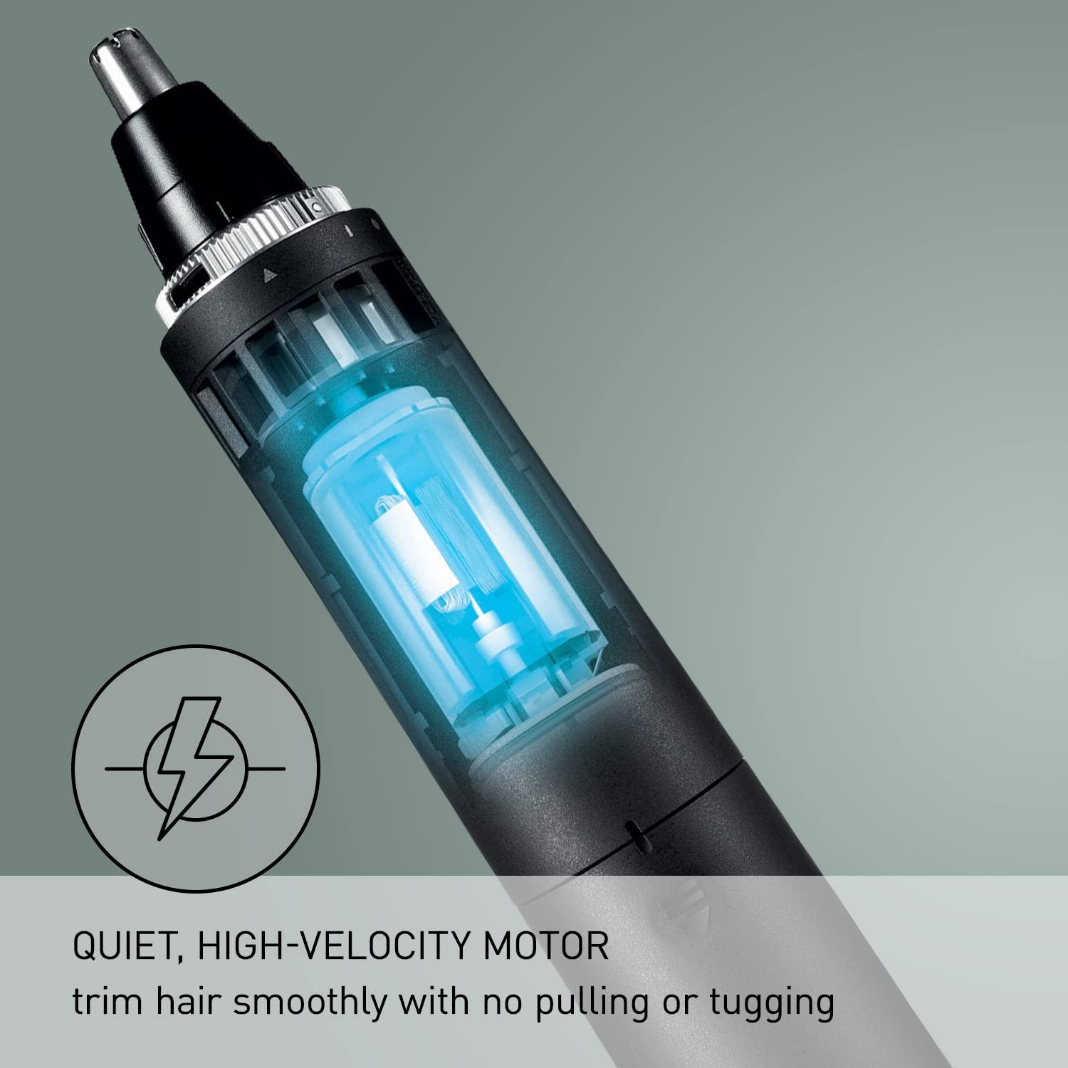 Panasonic Panasonic Ear and Nose Hair Trimmer for Men with Vacuum Cleaning System, Powerful Motor and Dual-Edge Blades for Smoother Cutting, Wet/Dry ER-GN70-K (Black)