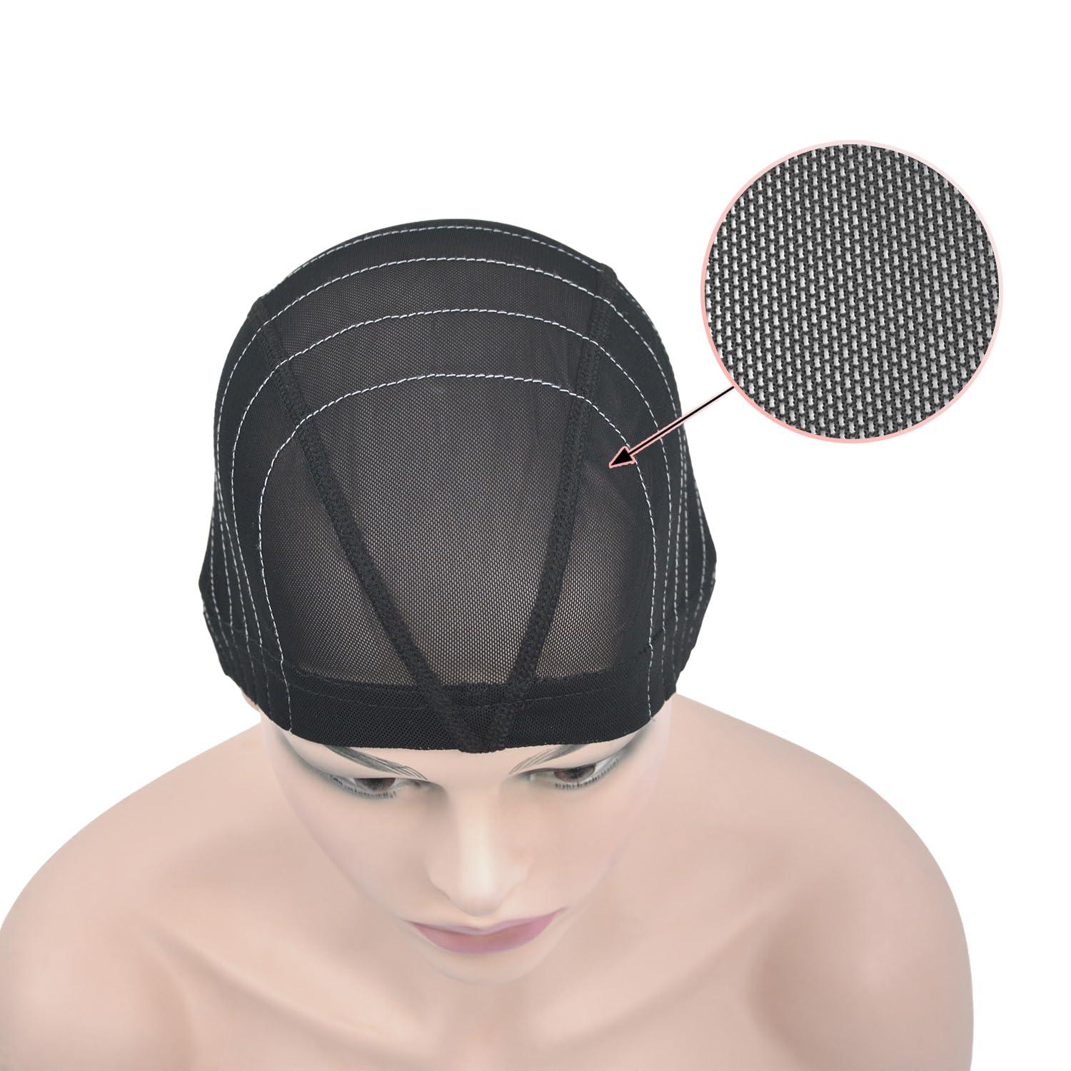 YTBYT Mesh Dome Caps Wig Cap with Guideline Map for Wig Making Stretchable Wig Caps for Beginners Making Wigs (4x4 L)