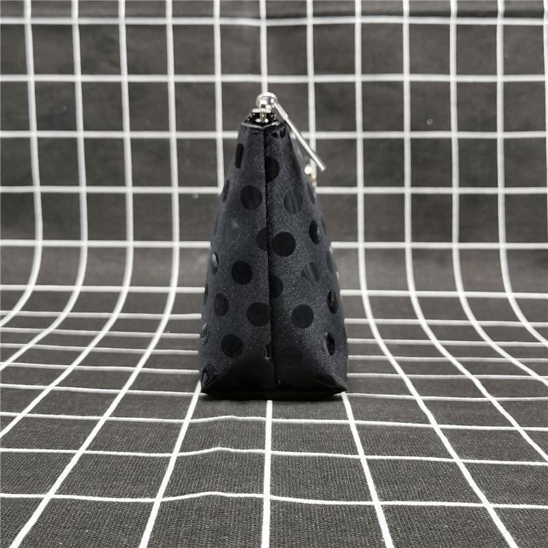 jehdfbvssjcbcsvfd Black Garden Point Hand-held Cosmetic Bag Convenient Fashion Cosmetic Storage Bag Large-Capacity Storage Bag (D 20.5 * 5.5 * 13CM)