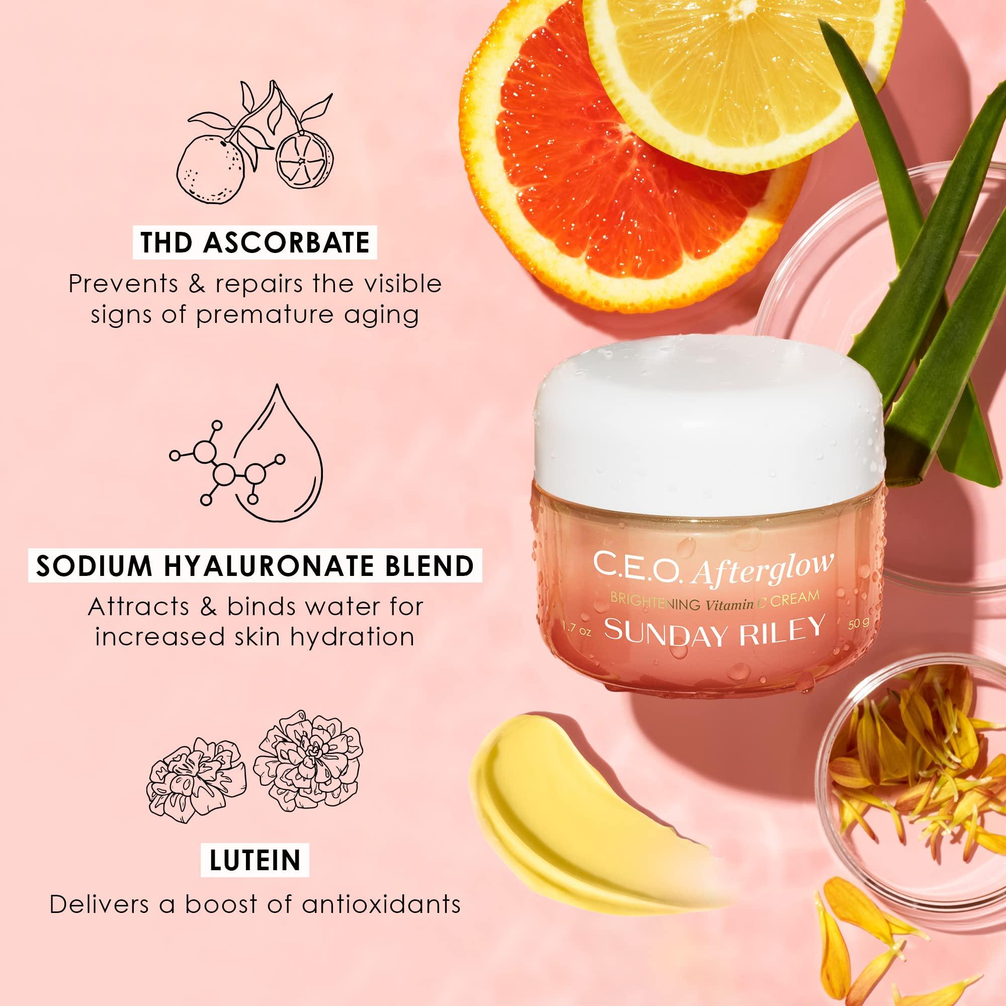 Sunday Riley C.E.O. Afterglow Brightening Vitamin C Gel Cream I Lightweight Firming Hydration
