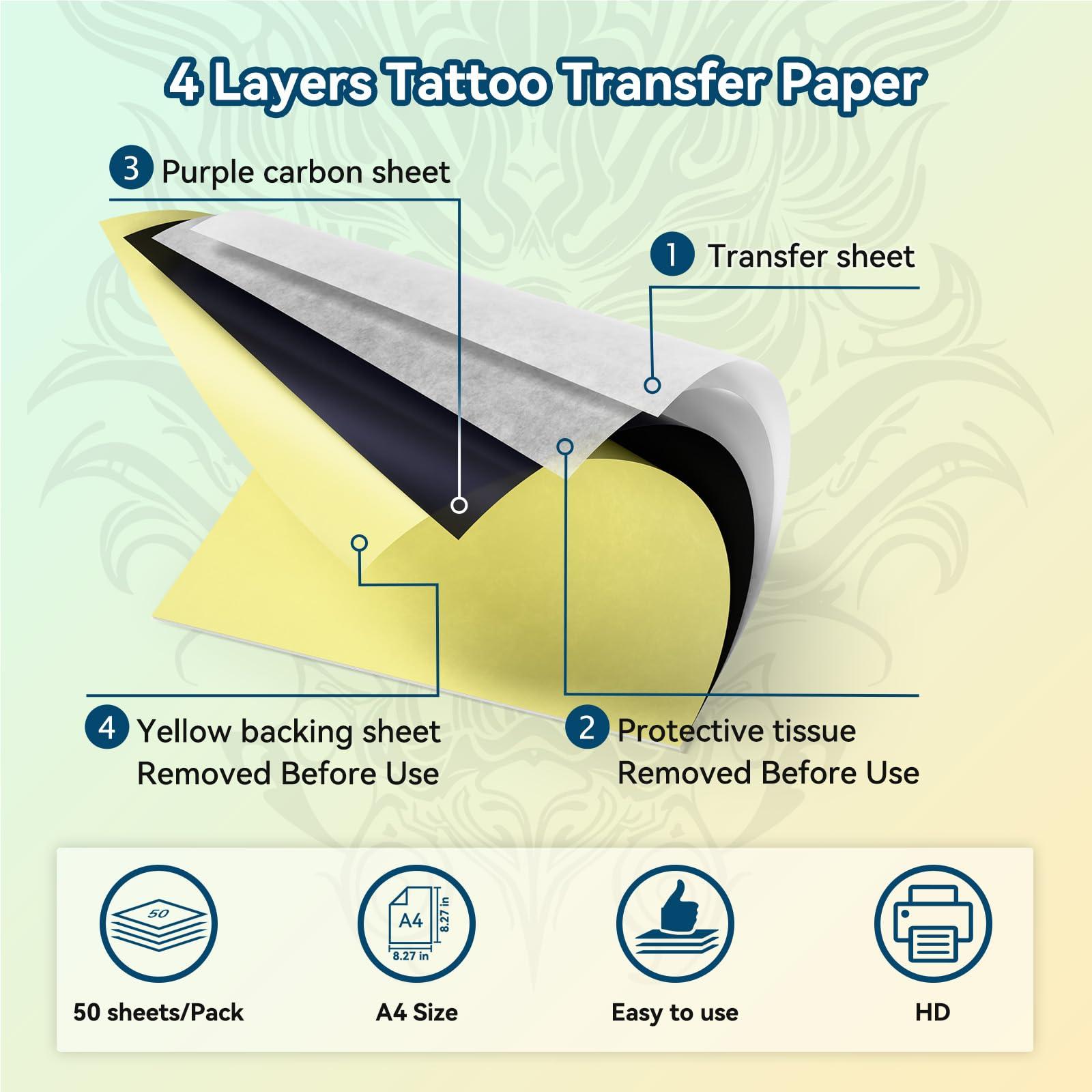 LabelCreate Tattoo Printer Machine,Wireless Tattoo Stencil Printer TP88 (Upgraded)+50 Sheets Tattoo Transfer Paper(8.27\" x 11.69\" A4 Size)