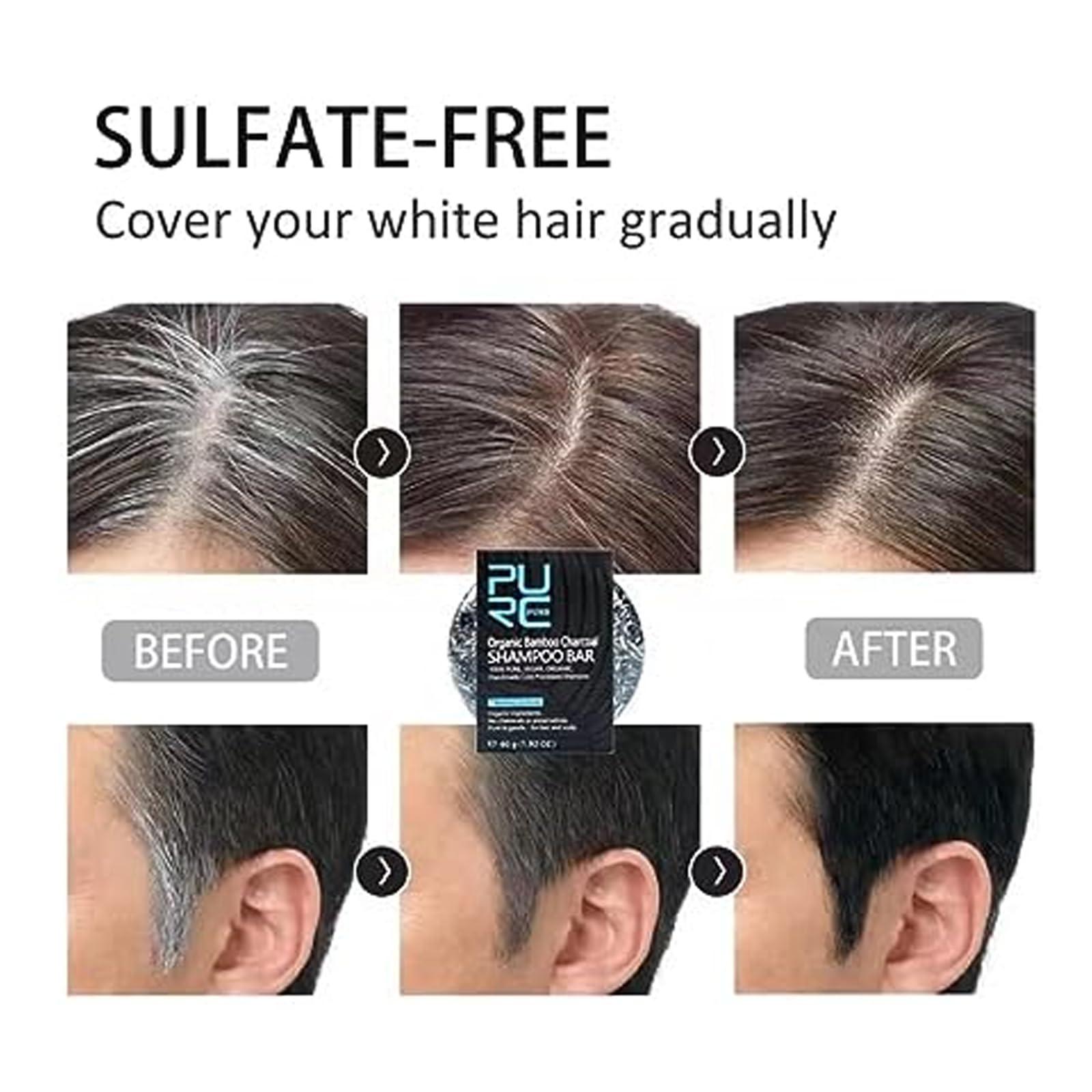 Maidlure Maidlure Hair Reverse Bar, Organic Bamboo Charcoal Shampoo Soap, Hair Darkening Shampoo Bar (2 pcs)