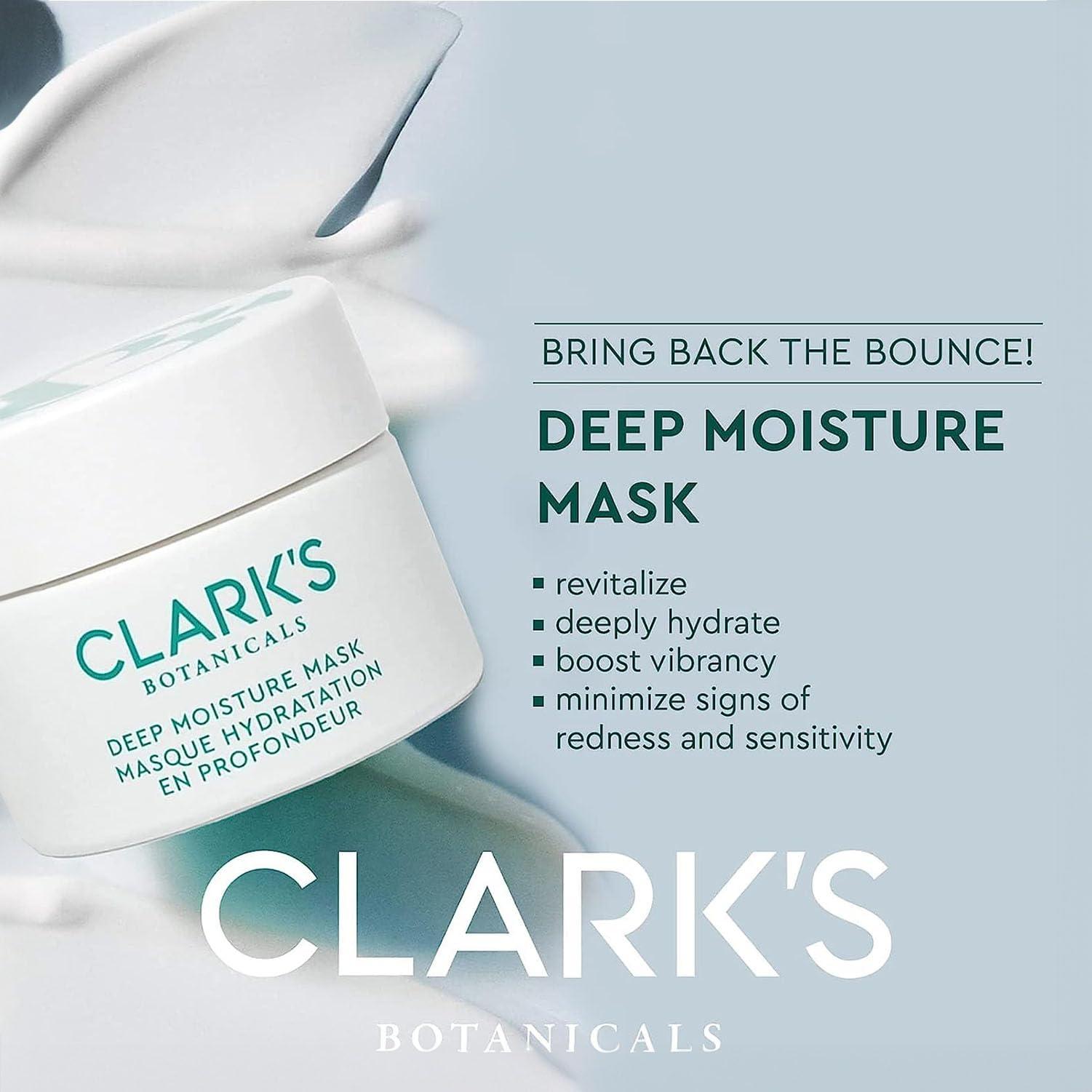 Clark's Botanicals Clark\'s Botanicals Deep Moisture Mask, Target Dryness, Redness & Inflammation, Stimulate Collagen Production, All Skin Types, 2-in-1 Moisturizer & Invisible Mask (1.70 Ounce (Pack of 1))