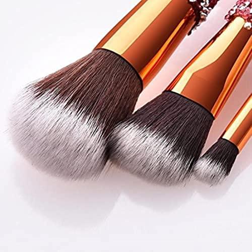 WODMB 10pcs Diamond Makeup Brushes Set Glitter Shiny Crystal Brush with PU Bag Foundation Blush Kit (Color : B)