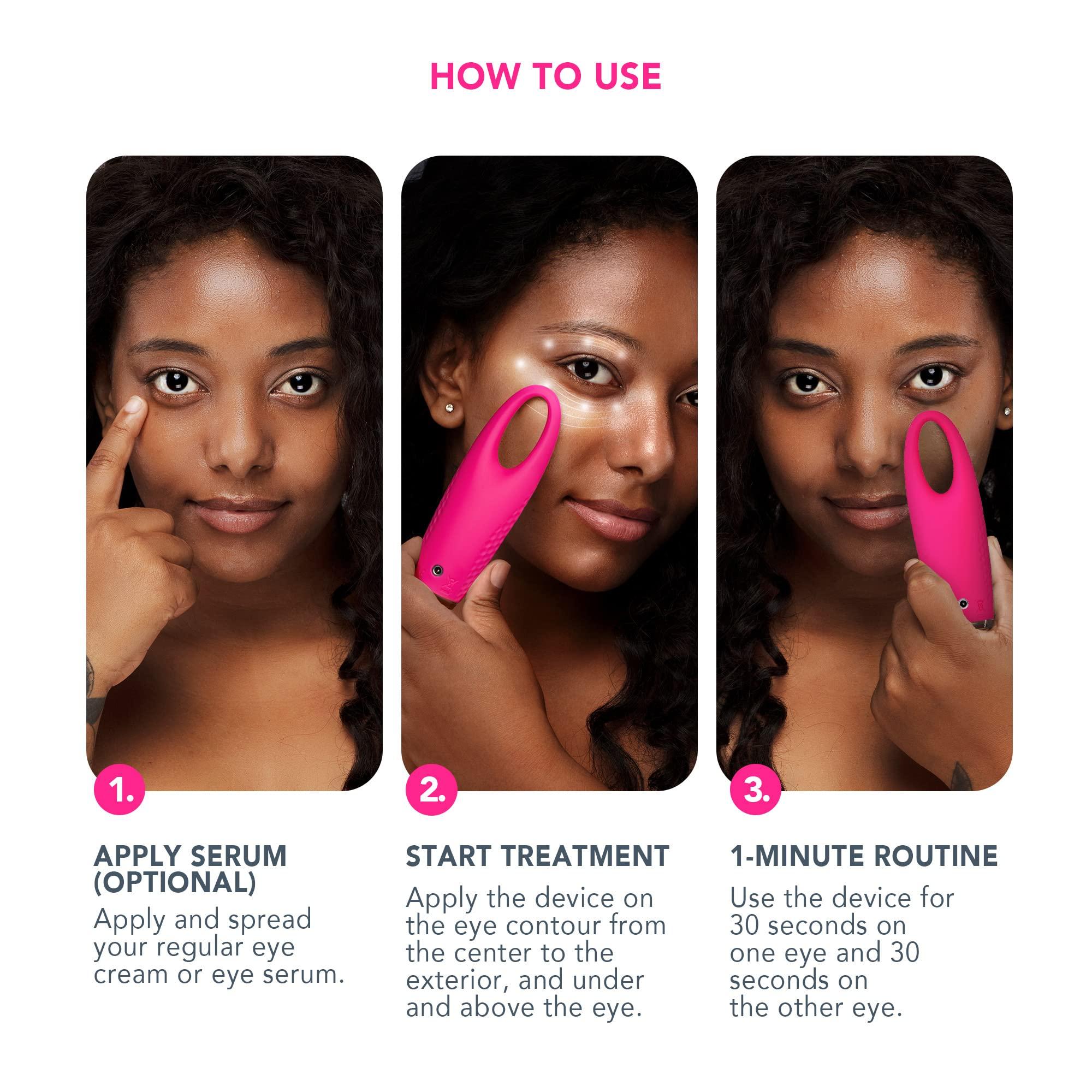 FOREO FOREO IRIS 2 Lymphatic Drainage Eye Massager | Dark Eye Circle Remover & Eye Bags Remover | Enhanced Under Eye Cream Absorption | Anti Wrinkle Eye Puffiness Reducer | 2-year Warranty | Fuchsia