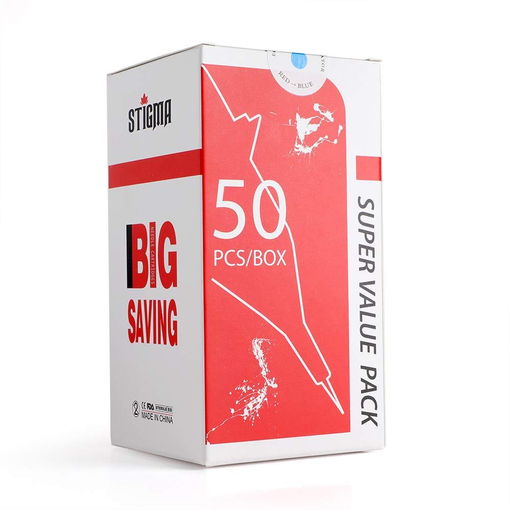 STIGMA STIGMA #12 Standard 0.35mm Disposable Tattoo Cartridge Needles 50pcs Assorted Sizes 3RL 5RL 7RL 9RL 3RS 5RS 7RS 9RS 7M1 1211M1 of Round Liner / Round Shader/Weaved Magnum EN05-50KIT-B