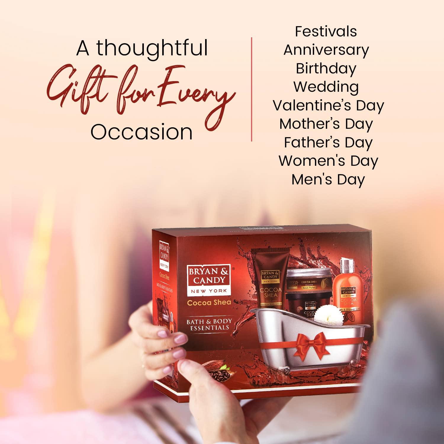 Bryan & Candy Bath Sets for Women Gift - Cocoa Shea Bath Gift Set For Women, Spa Gift Baskets for Women Gift, Spa Set for Women Gift, Spa Baskets for Women Gift, Gift Boxes for Women, Spa Gift Sets for Women