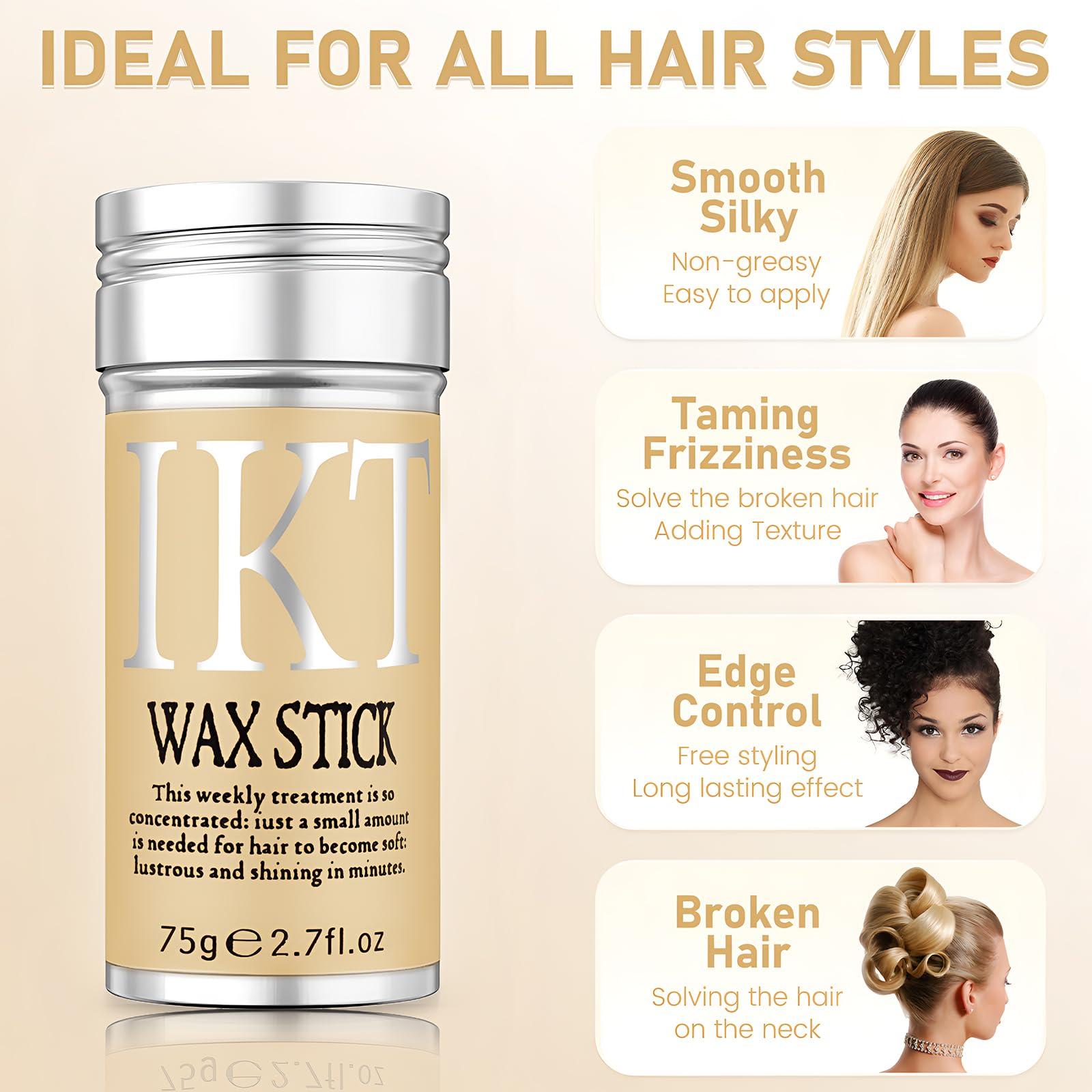 VOLLUCK VOLLUCK Light Pink Temporary Hair Dye Wax + Hair Wax Stick for Wigs + 4 PCS Edge Brushes Hair Styling Comb Set