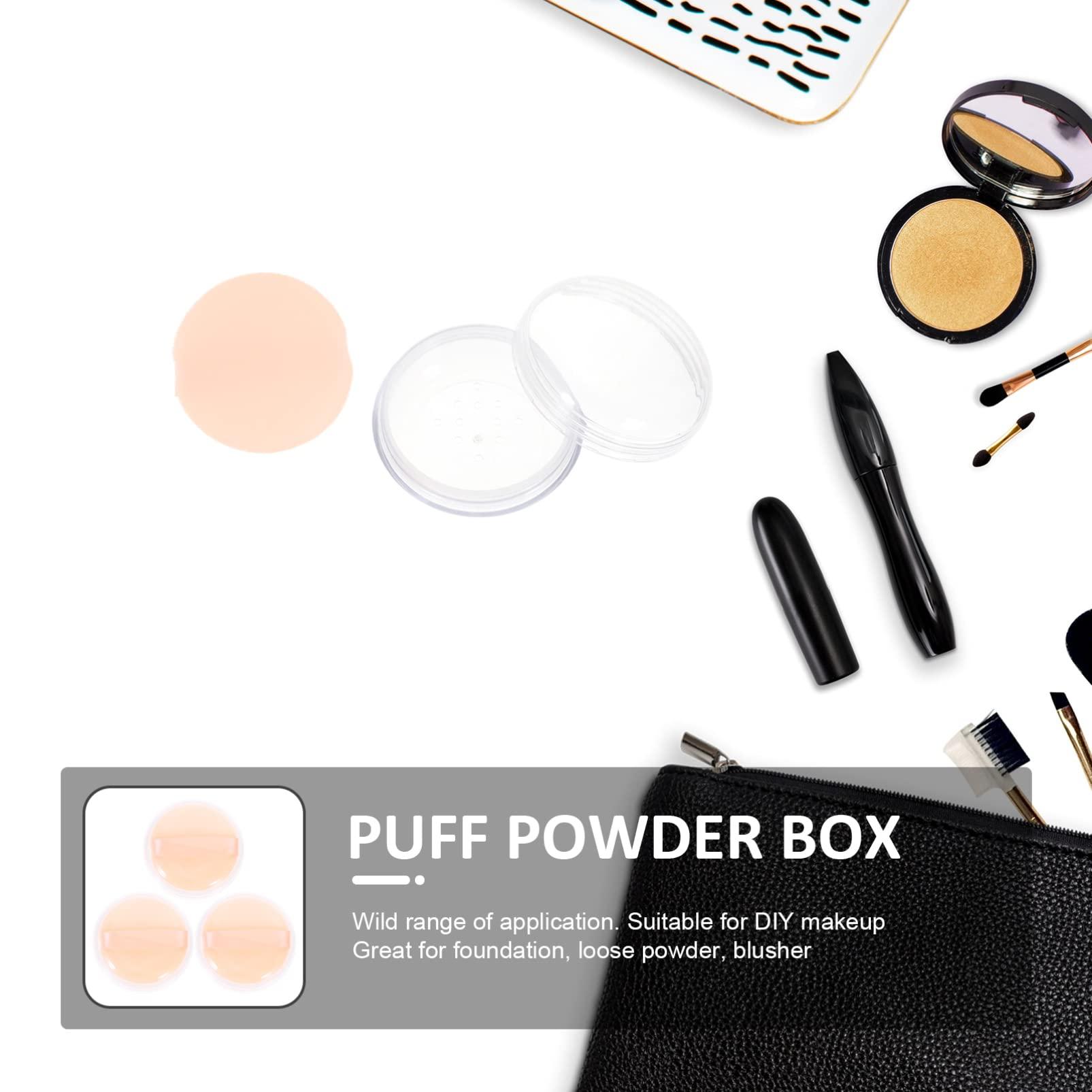 Beavorty Beavorty Kawaii Makeup Korean Makeup Korean Makeup Loose Compact Box: 3 Sets of Empty Loose Container Refillable Make-up Holder Case with Puff for Diy Makeup Setting Powder Setting Powder