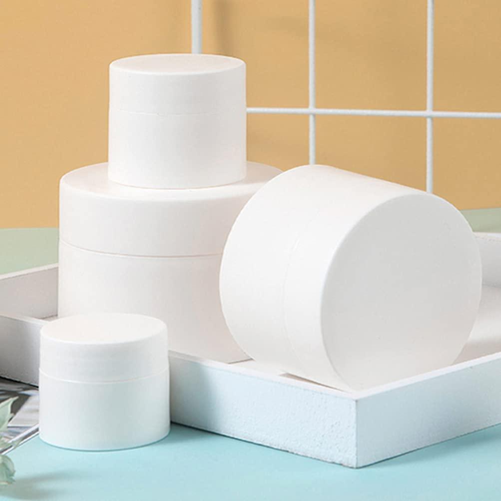 Uonlytech Uonlytech 10pcs Cosmetic Bottle Lotion Bottle Matte Cream Jar Skin Care Sample Jar Plastic Container Jar Lotion Packaging Bottle Sample Containers Travel White Frosted Transparent Tank Pp