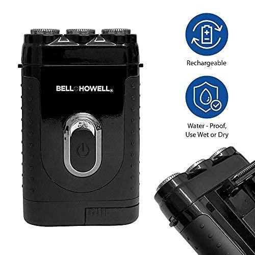 Bell+Howell Tacshaver by Bell+Howell Moustache and Beard Rotary Shaver with Pop-up Trimmer for Sharper Moustache and Sideburn Edges Seen On TV (Set of 2 Rechargeable)