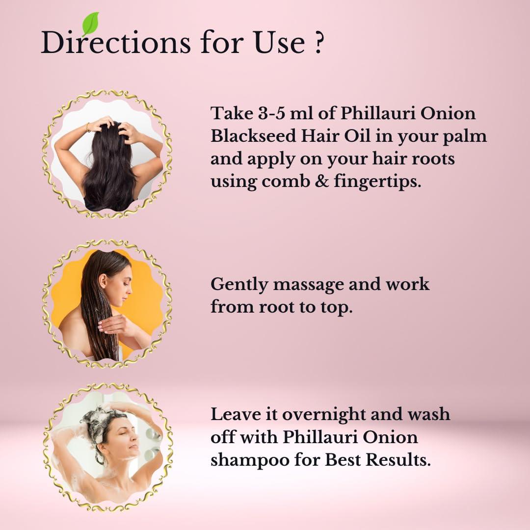 Phillauri Phillauri Black Seed Onion Hair Oil - WITH COMB APPLICATOR for Hair 100 ML