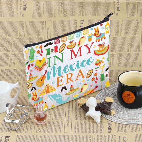 VAMSII VAMSII Mexico Travel Traveling Gift Mexico Era Makeup Bag Mexico Trip Vacation Cosmetic Bag Mexico Souvenir Gift (Mexico Era M)