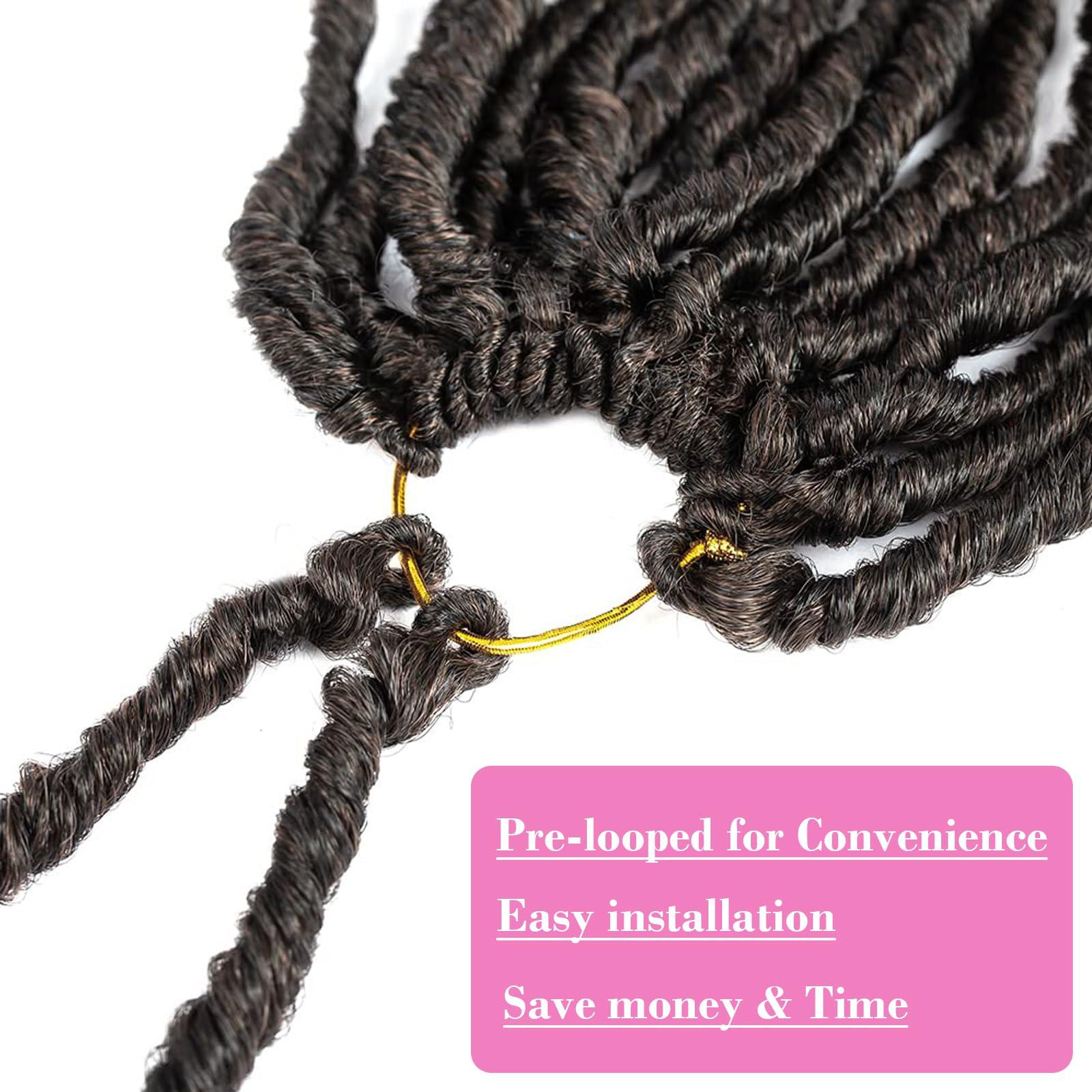 THEMIS HAIR New Faux Locs Crochet Hair With Curly Ends 14 Inch 8 Packs Ombre Goddess Locs Pre Looped Crochet Braids Deep Waves Distressed Soft Locs Synthetic Hair Extensions For Black Women14inch1B30