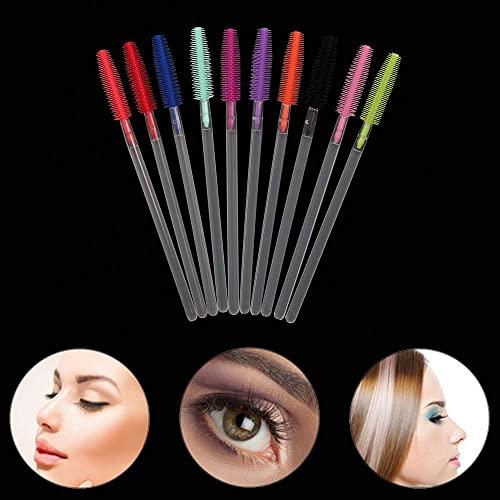 Generic 100 pcs Disposable Eyebrow Brush Mascara Wand Applicator Cosmetic Brushes Eyebrow Comb for Eyelash Extension (orange)