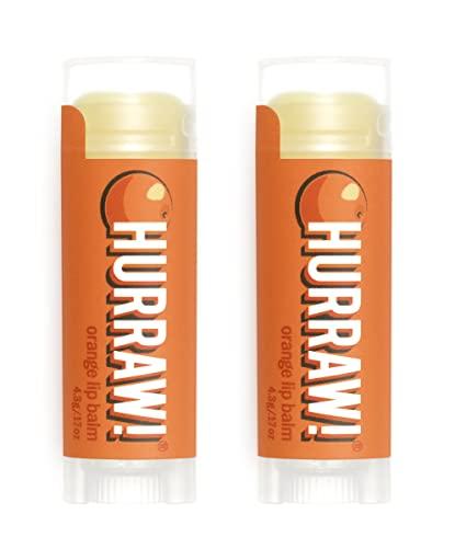 HURRAW! Hurraw! Orange Lip Balm, 2 Pack: Organic, Certified Vegan, Cruelty and Gluten Free. Non-GMO, 100% Natural Ingredients. Bee, Shea, Soy and Palm Free. Made in USA