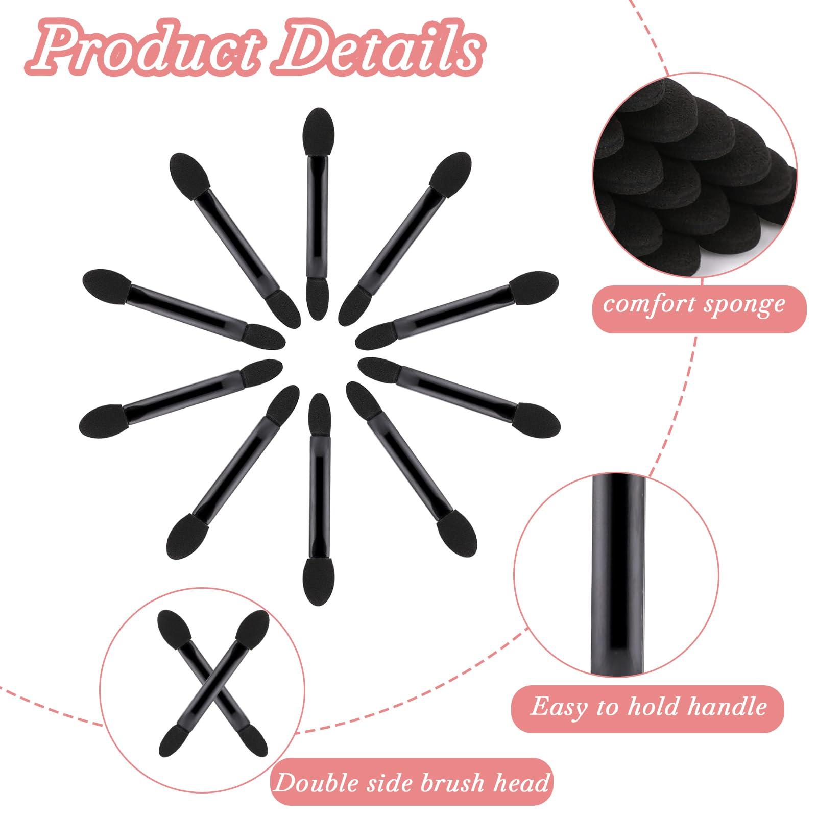 KALIONE 50 Pcs Disposable Double Head Eyeshadow Sponge Brushes Eyeshadow Applicators Dual Sides Eye Shadow Sponge Applicators Eyeshadow Brushes Makeup Applicator Cosmetic Tool