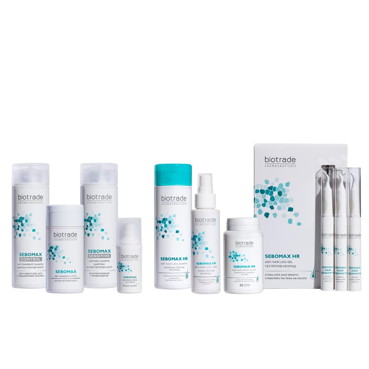 BIOTRADE Biotrade Sebomax Control Anti-Dandruff Shampoo 200 ml, Soothes the Irritated Scalp, Clears Dandruff, Impurities, SLS and SLES Free